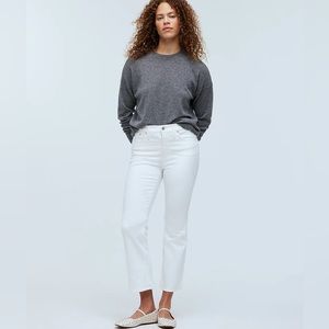 Madewell Kick Out Crop Jeans in White Size 26 NWT